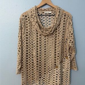 Patchington Tan Crochet Top